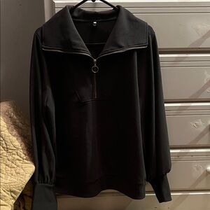 Gray quarter-zip pullover